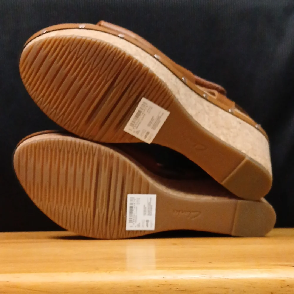 Clarks Brown Leather Women's Sandals
